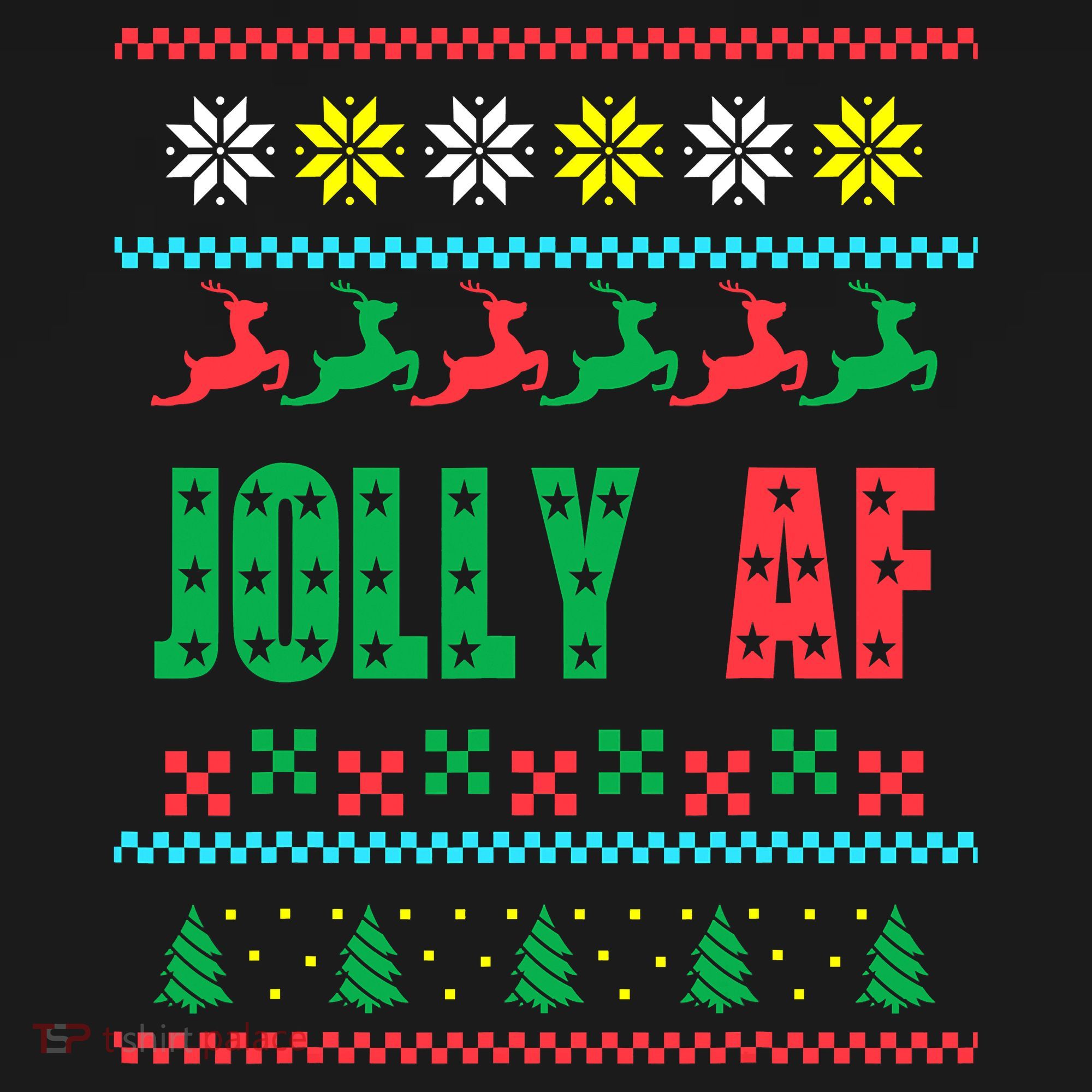 Jolly AF Ugly Christmas Offensive Humor Women's Tank Top