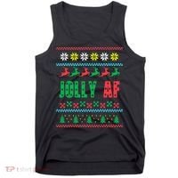 Jolly AF Ugly Christmas Offensive Humor Tank Top thumb 0
