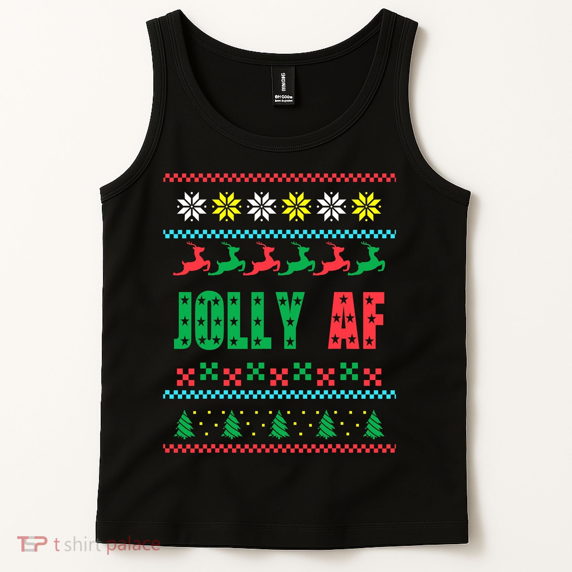 Jolly AF Ugly Christmas Offensive Humor Tank Top
