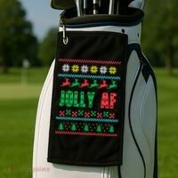 Jolly AF Ugly Christmas Offensive Humor Golf Towel thumb 2