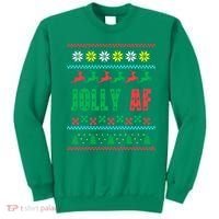 Jolly AF Ugly Christmas Offensive Humor Sweatshirt thumb 0