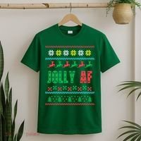 Jolly AF Ugly Christmas Offensive Humor T-Shirt thumb 2