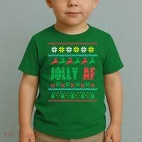 Jolly AF Ugly Christmas Offensive Humor Toddler T-Shirt thumb 2