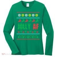 Jolly AF Ugly Christmas Offensive Humor Women's Long Sleeve Shirt thumb 0