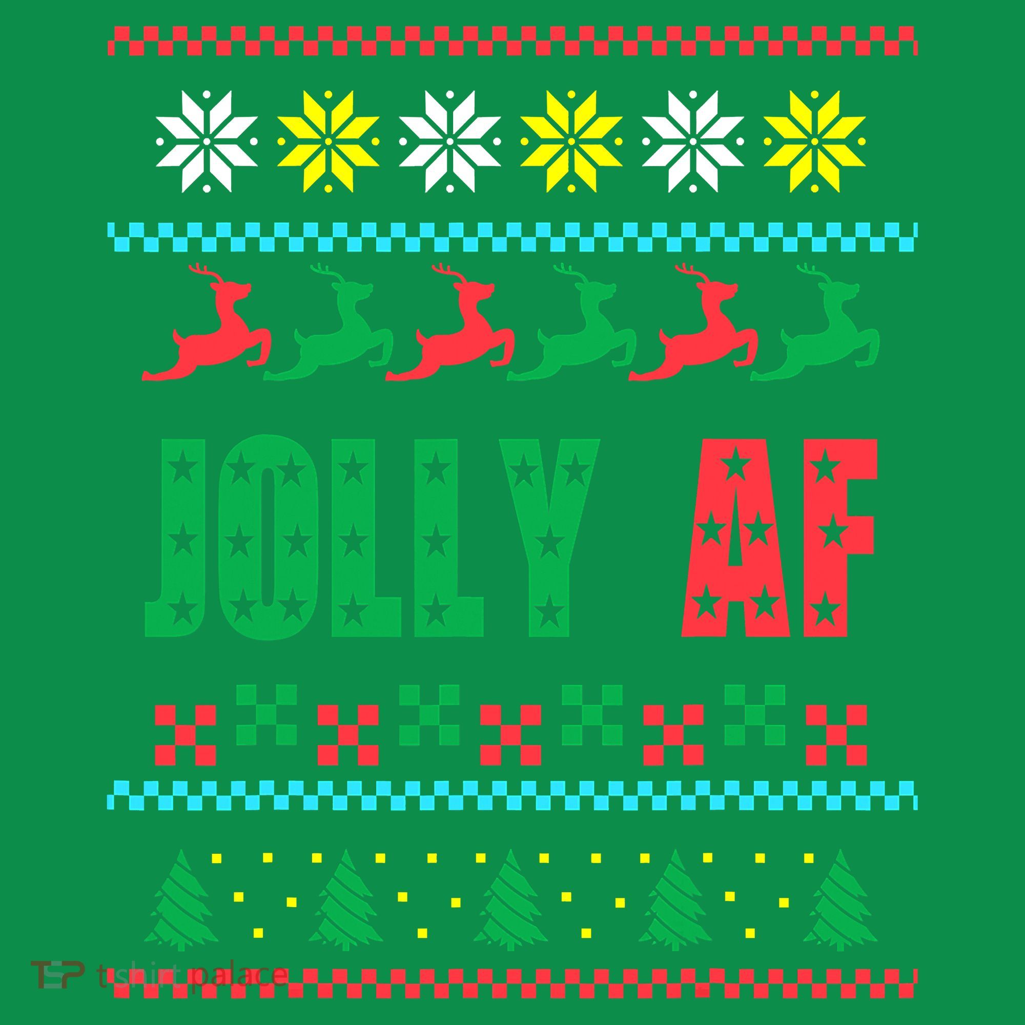 Jolly AF Ugly Christmas Offensive Humor Kids Sweatshirt