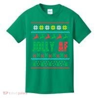 Jolly AF Ugly Christmas Offensive Humor Kids T-Shirt thumb 0