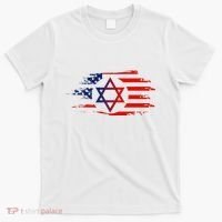 Jewish American Usa Flag With Star Of David Israel T-Shirt thumb 0