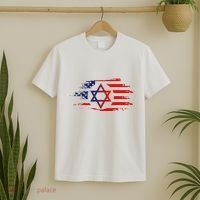Jewish American Usa Flag With Star Of David Israel T-Shirt thumb 2