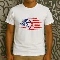 Jewish American Usa Flag With Star Of David Israel T-Shirt thumb 3