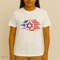 Jewish American Usa Flag With Star Of David Israel T-Shirt thumb 4