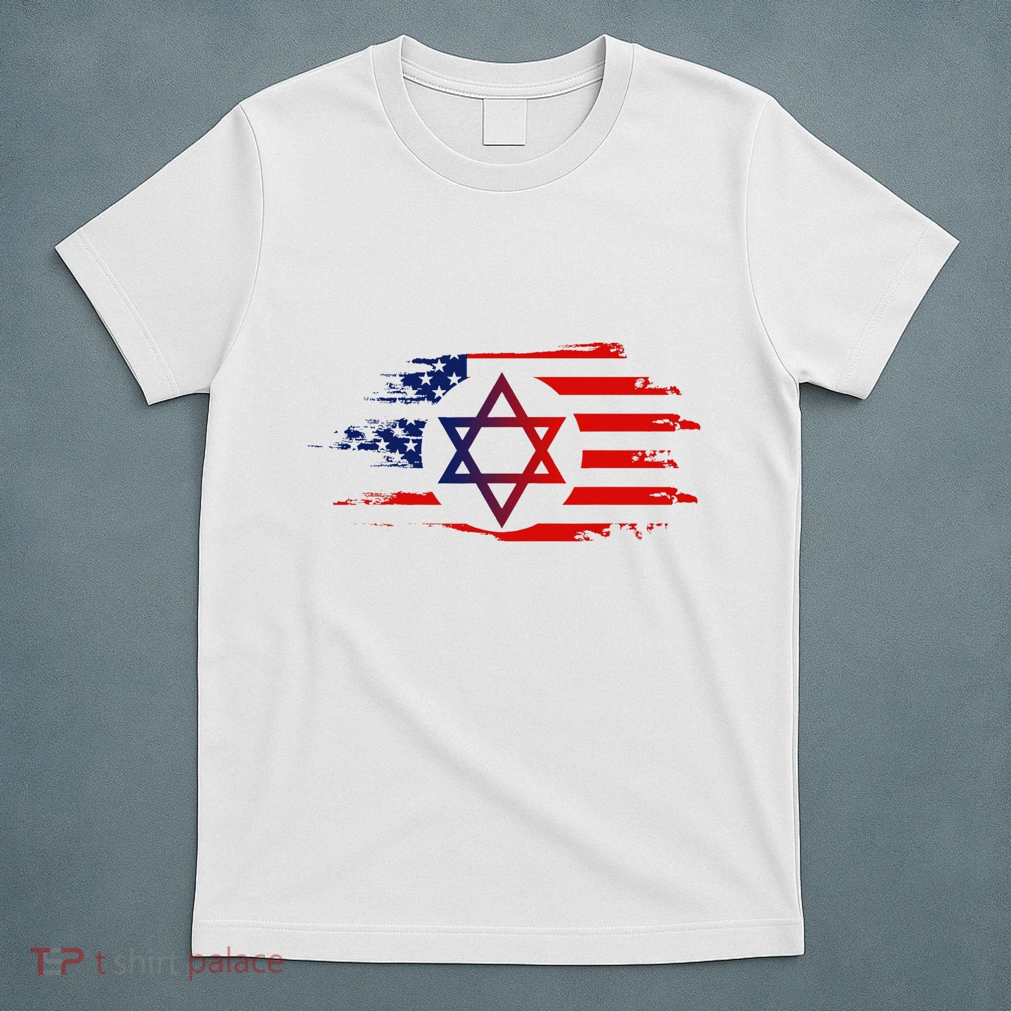 Jewish American Usa Flag With Star Of David Israel T-Shirt