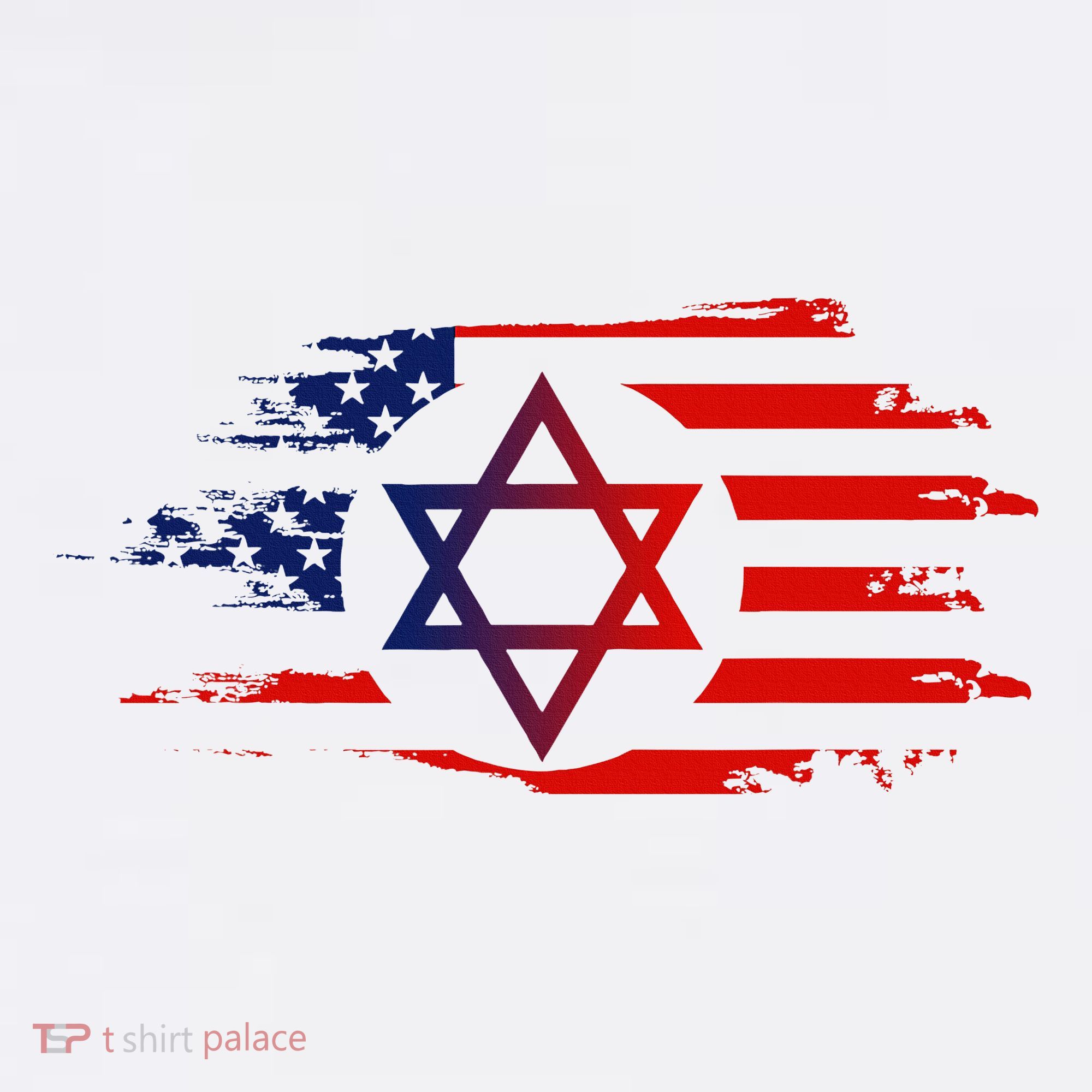 Jewish American Usa Flag With Star Of David Israel T-Shirt