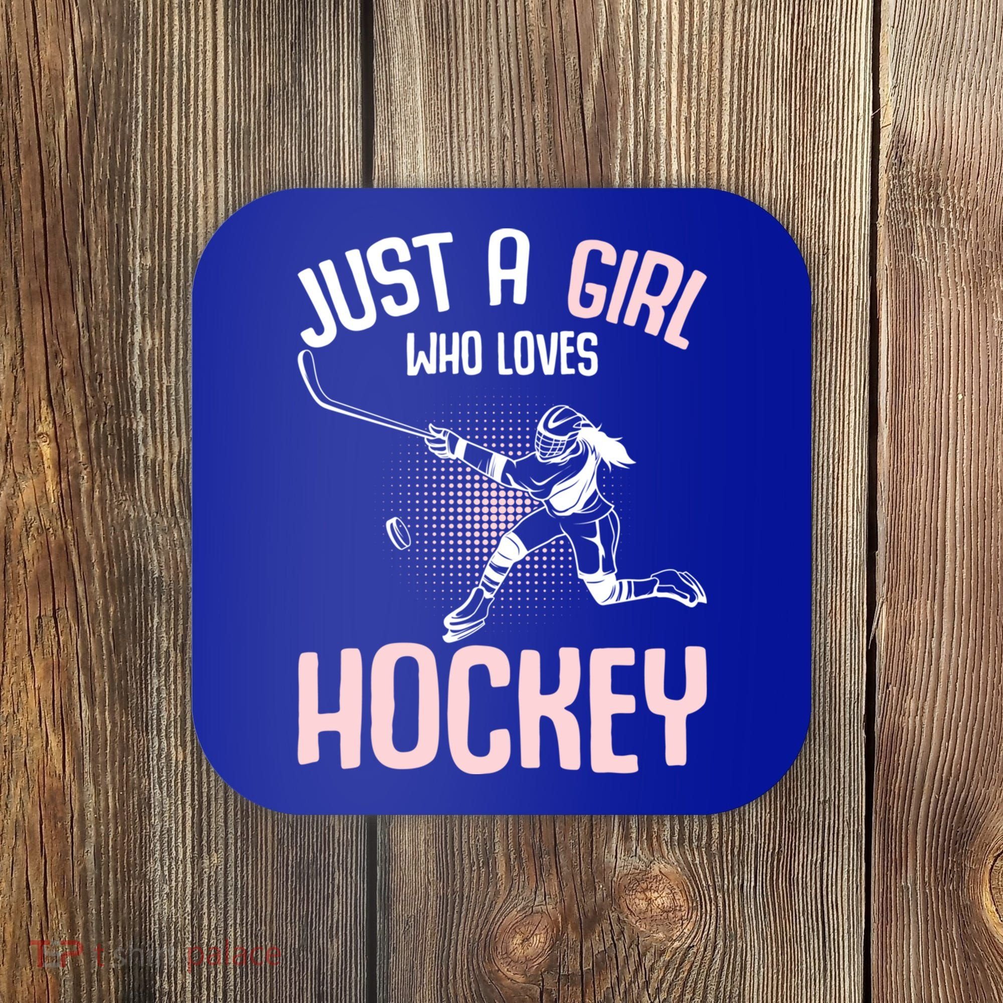 Just A Who Loves Hockey Ice Hockey Gift Coaster