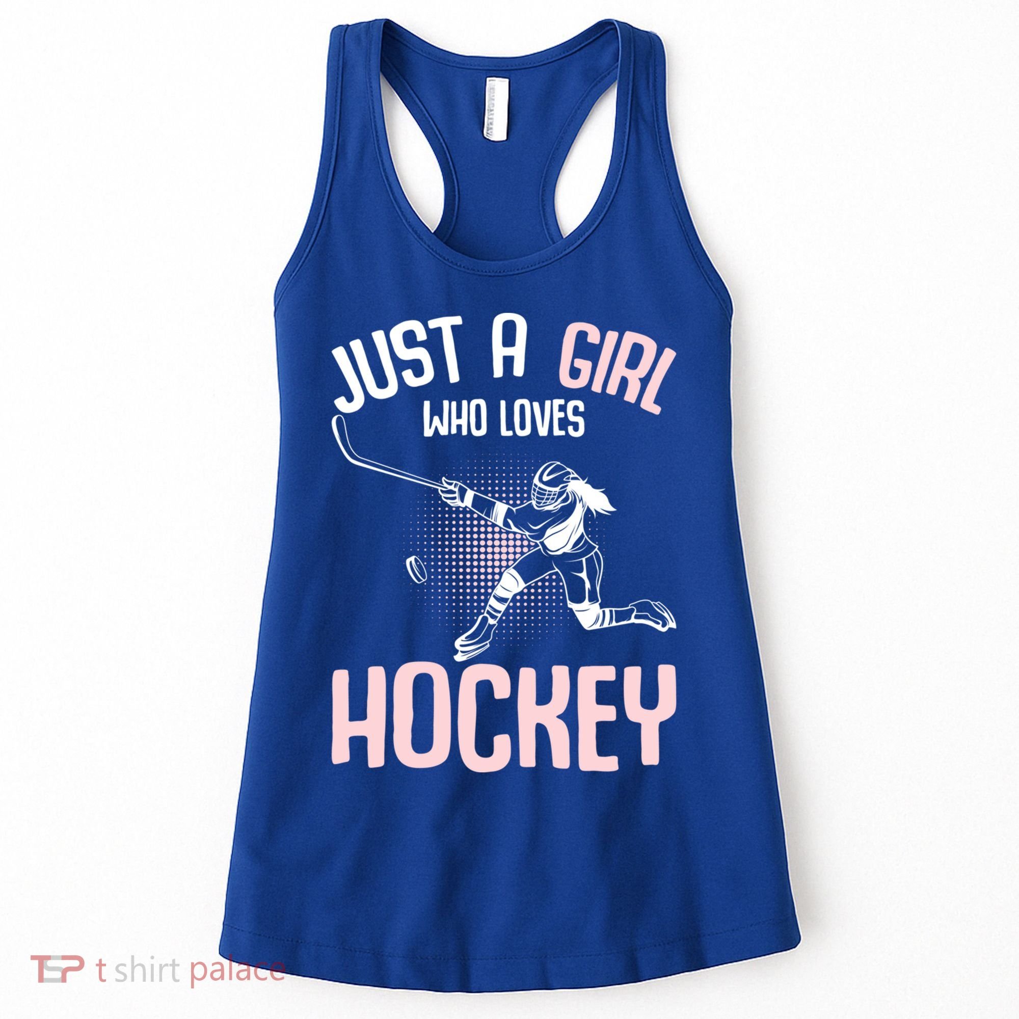 Just A Who Loves Hockey Ice Hockey Gift Women's Tank Top
