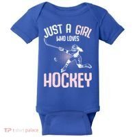 Just A Who Loves Hockey Ice Hockey Gift Baby Bodysuit thumb 0