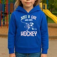 Just A Who Loves Hockey Ice Hockey Gift Kids Hoodie thumb 3