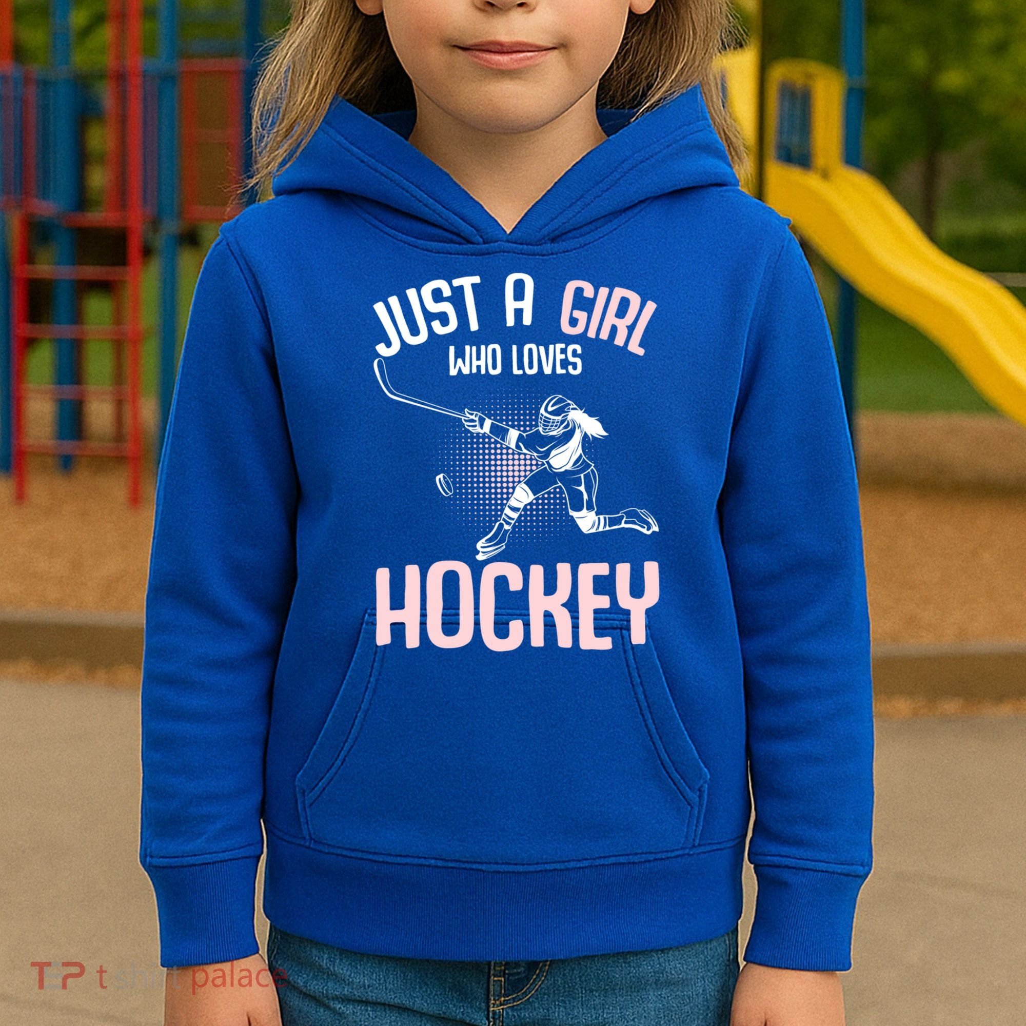 Just A Who Loves Hockey Ice Hockey Gift Kids Hoodie