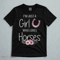 Just A  Who Loves Horses Horse Lover Cute T-Shirt thumb 5