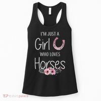 Just A  Who Loves Horses Horse Lover Cute Women's Tank Top thumb 0