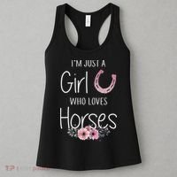 Just A  Who Loves Horses Horse Lover Cute Women's Tank Top thumb 3