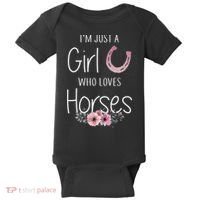 Just A  Who Loves Horses Horse Lover Cute Baby Bodysuit thumb 0