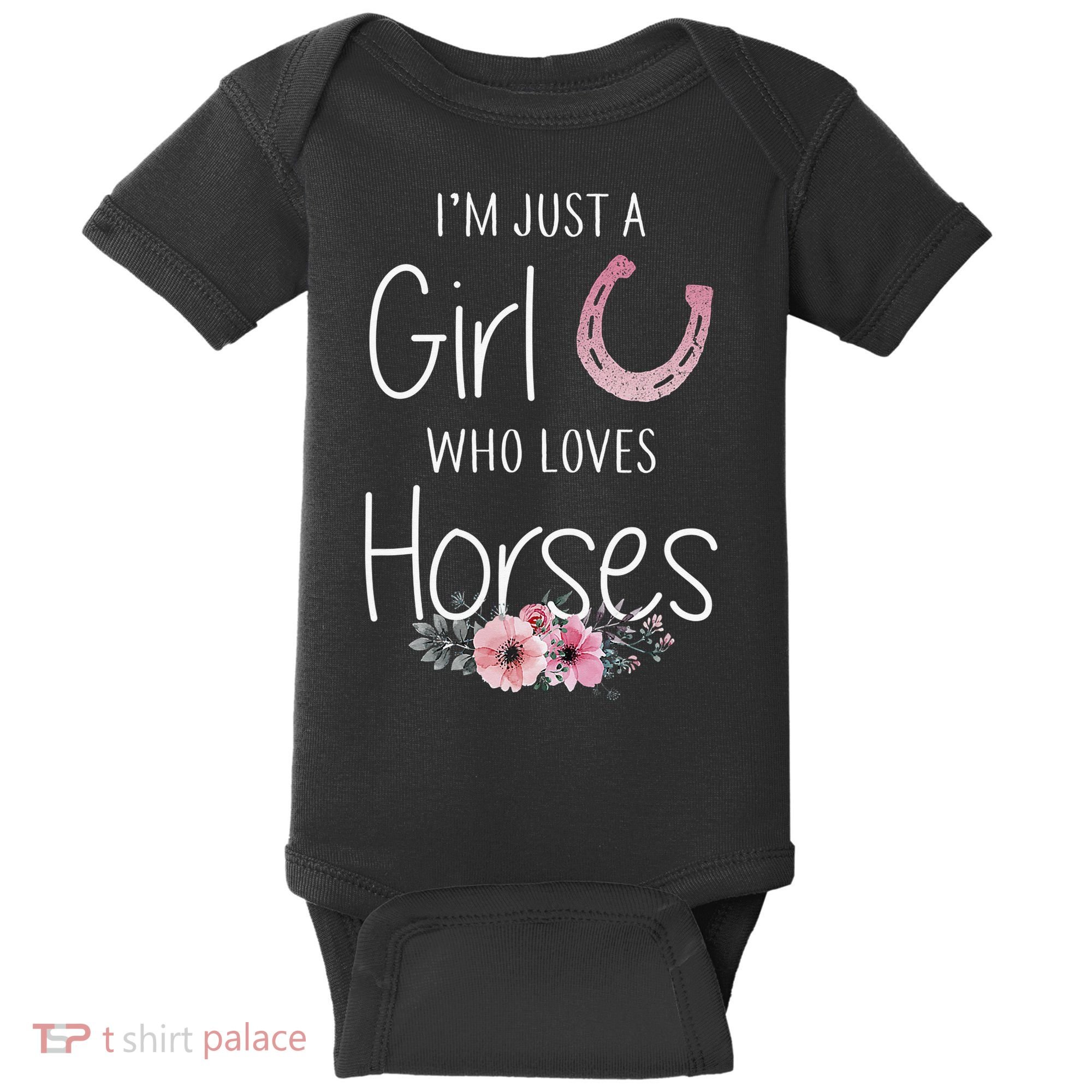 Just A  Who Loves Horses Horse Lover Cute Baby Bodysuit