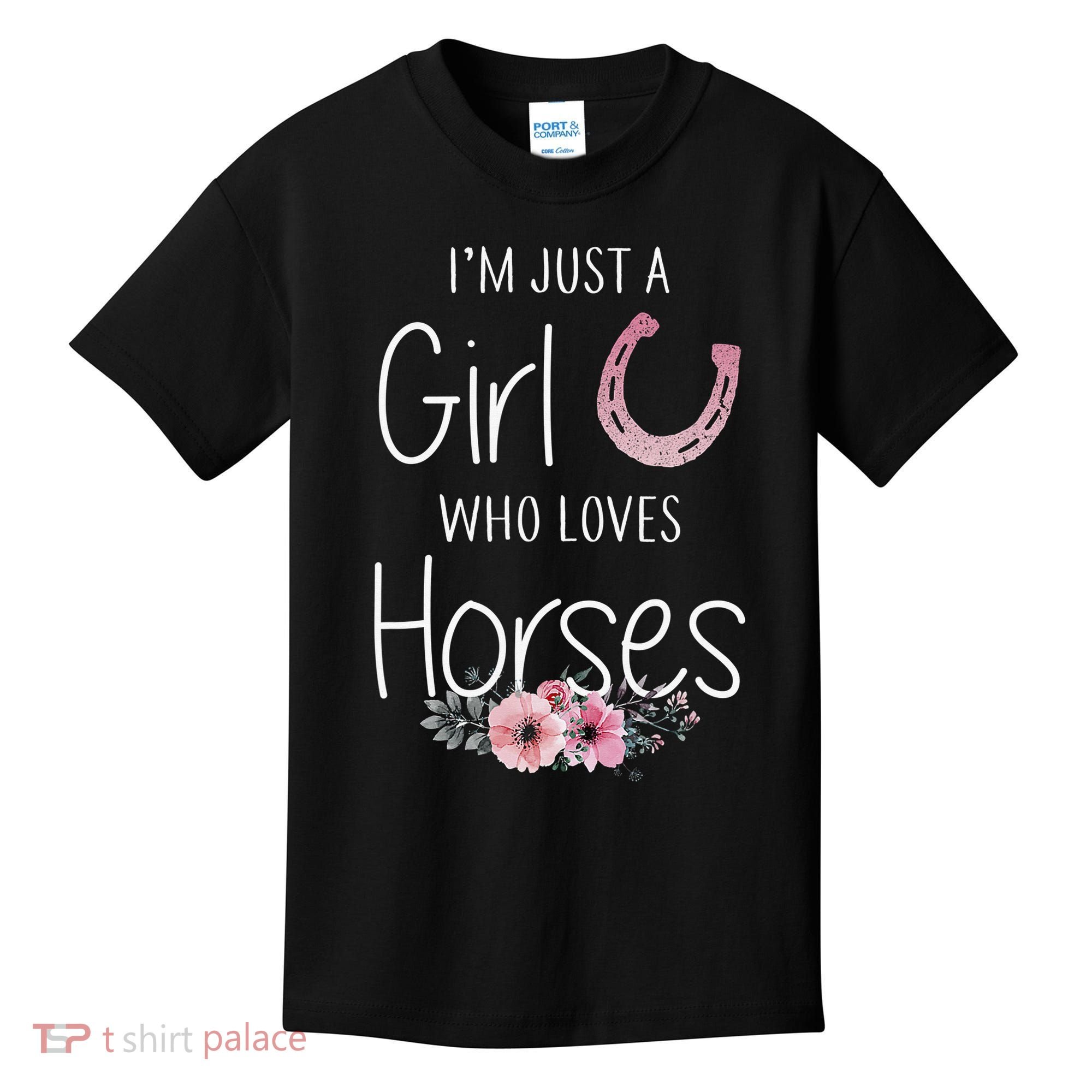 Just A  Who Loves Horses Horse Lover Cute Kids T-Shirt