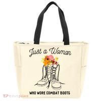 Just A Woman Who Wore Combat Boots Tote Bag thumb 0