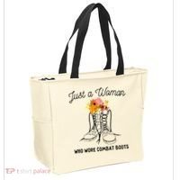 Just A Woman Who Wore Combat Boots Tote Bag thumb 2