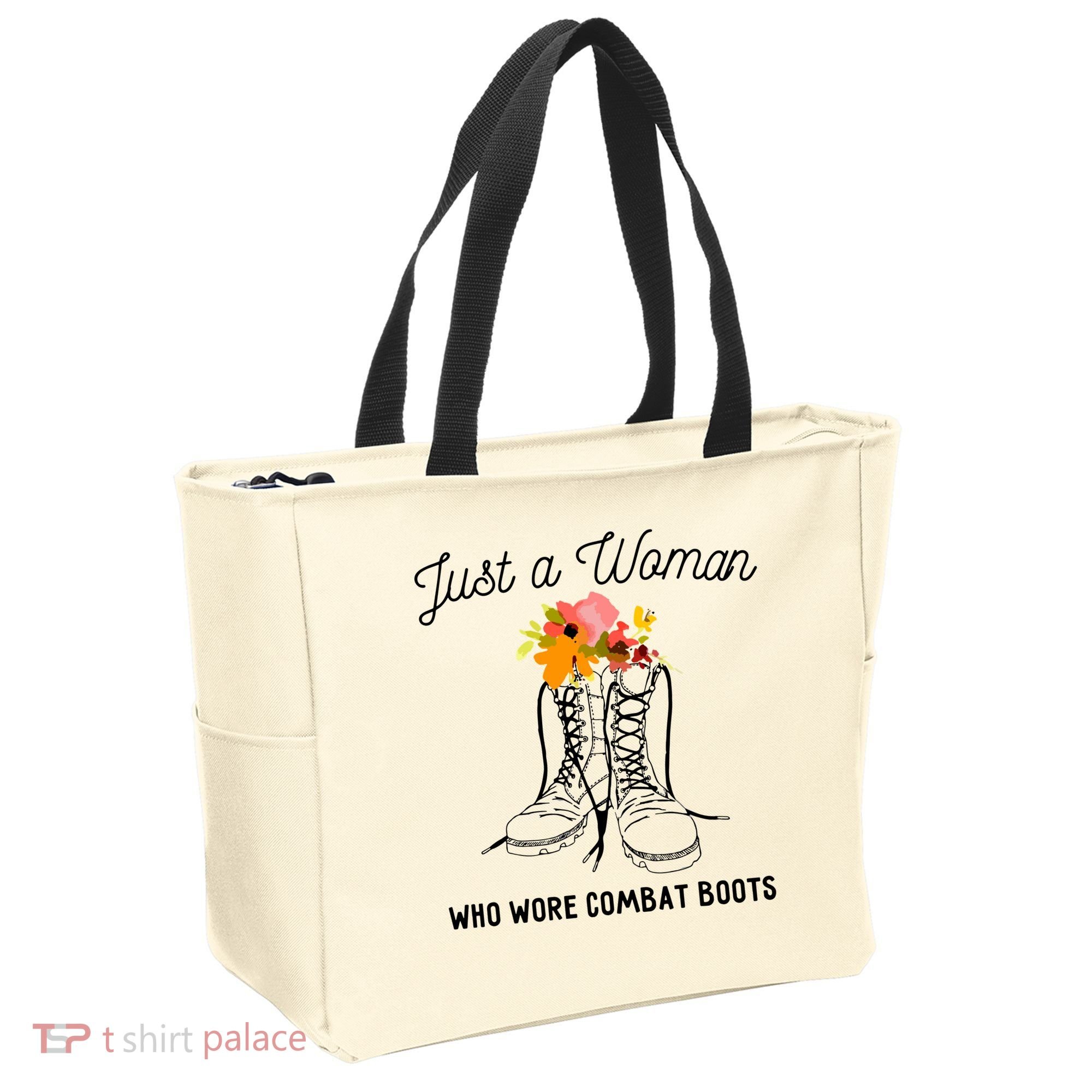 Just A Woman Who Wore Combat Boots Tote Bag