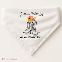 Just A Woman Who Wore Combat Boots USA-Made Doggie Bandana thumb 0