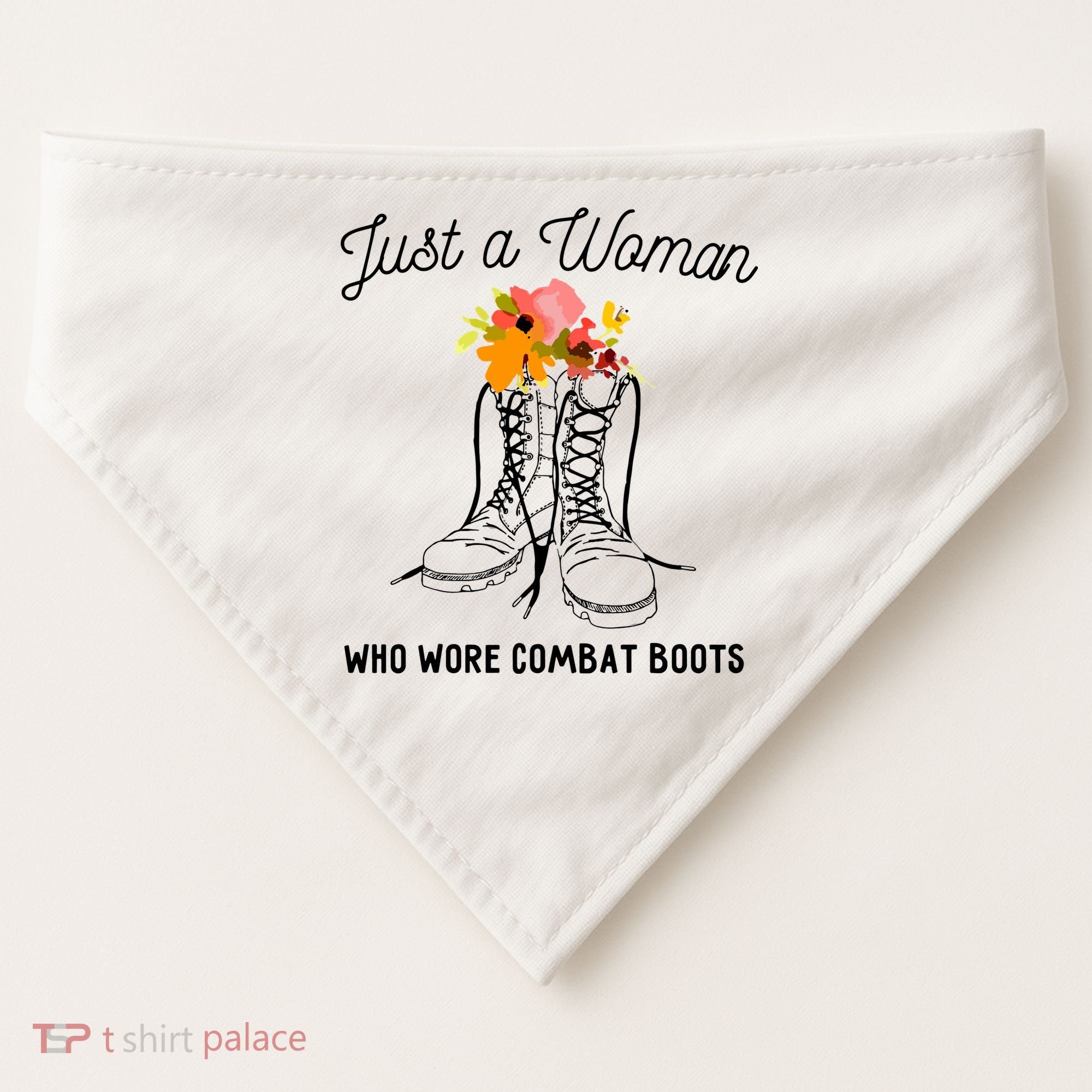 Just A Woman Who Wore Combat Boots USA-Made Doggie Bandana