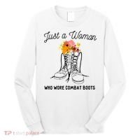 Just A Woman Who Wore Combat Boots Long Sleeve Shirt thumb 0
