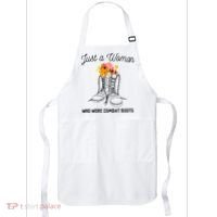 Just A Woman Who Wore Combat Boots Apron thumb 0