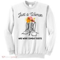 Just A Woman Who Wore Combat Boots Sweatshirt thumb 0