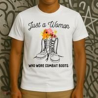 Just A Woman Who Wore Combat Boots T-Shirt thumb 3