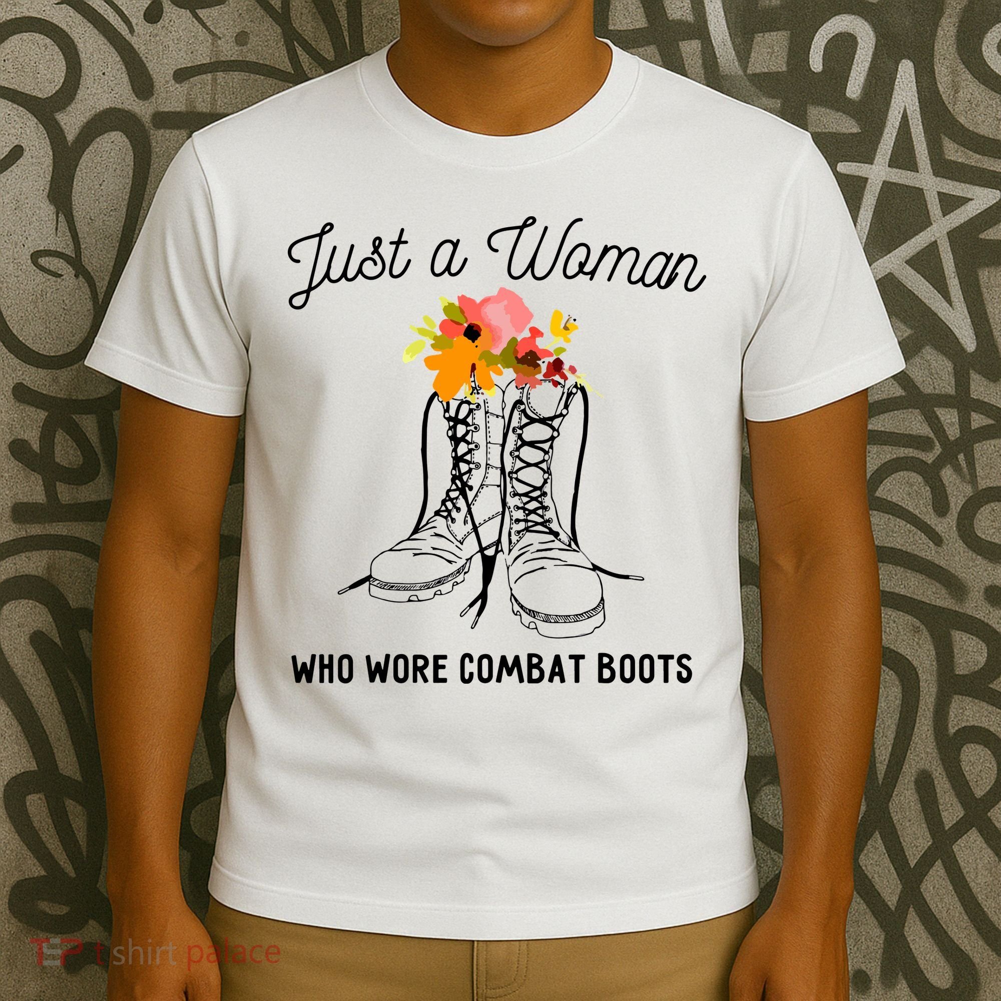 Just A Woman Who Wore Combat Boots T-Shirt