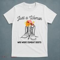Just A Woman Who Wore Combat Boots T-Shirt thumb 5