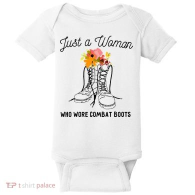 Just A Woman Who Wore Combat Boots Baby Bodysuit