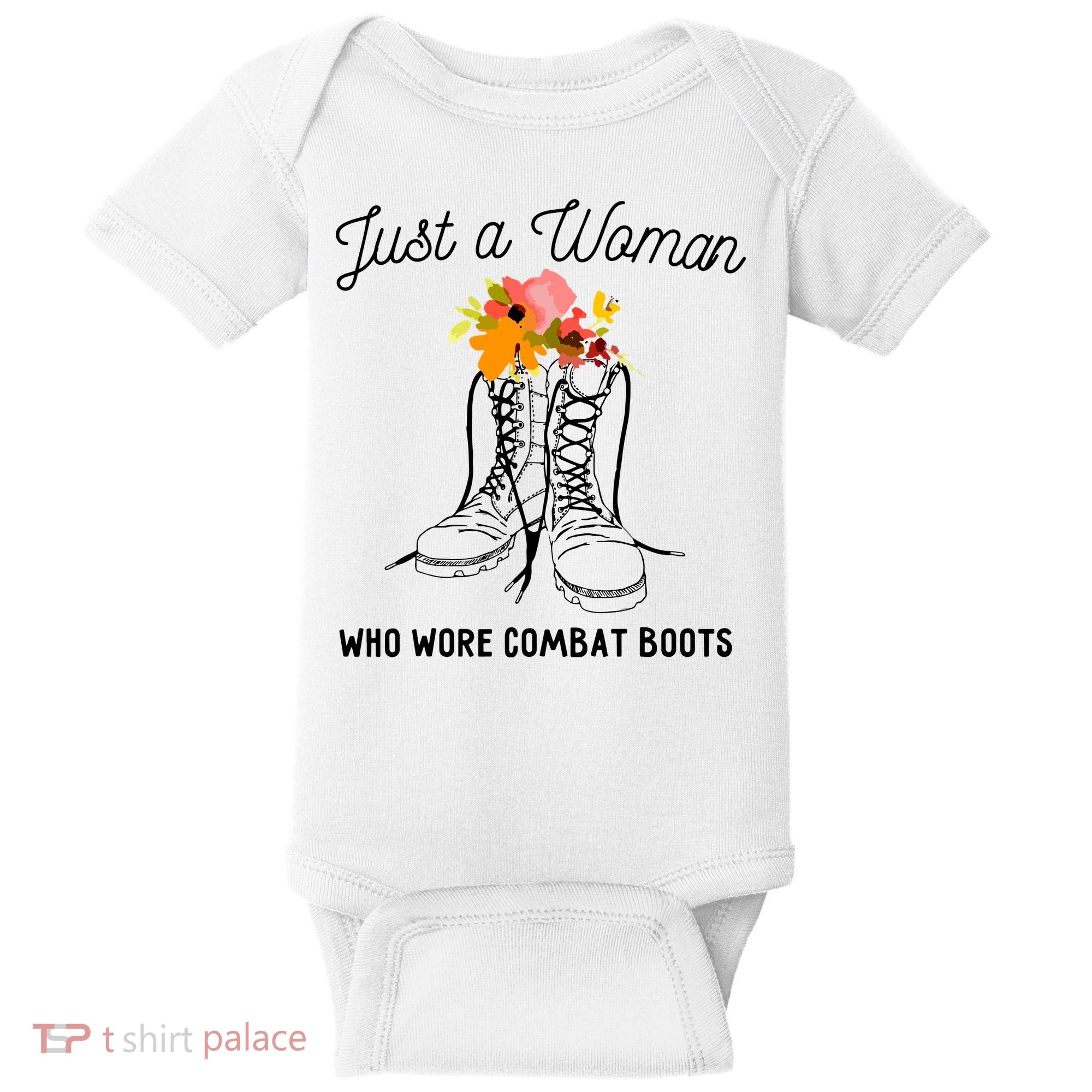 Just A Woman Who Wore Combat Boots Baby Bodysuit