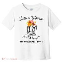 Just A Woman Who Wore Combat Boots Toddler T-Shirt thumb 0