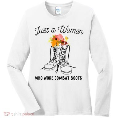 Just A Woman Who Wore Combat Boots Women's Long Sleeve Shirt