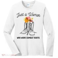 Just A Woman Who Wore Combat Boots Women's Long Sleeve Shirt thumb 0