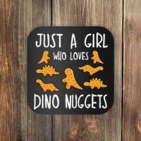 Just a Who Loves Dino Nuggets Merch Chicken Nuggets Coaster thumb 0