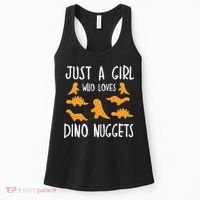 Just a Who Loves Dino Nuggets Merch Chicken Nuggets Women's Tank Top thumb 0