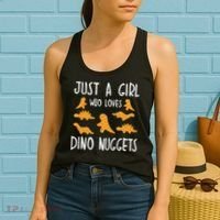 Just a Who Loves Dino Nuggets Merch Chicken Nuggets Women's Tank Top thumb 2