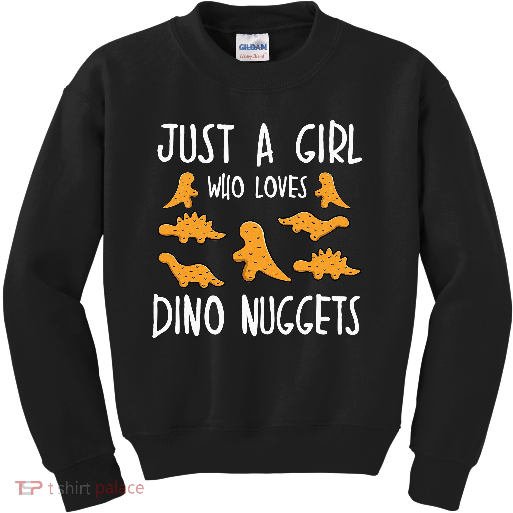 Just a Who Loves Dino Nuggets Merch Chicken Nuggets Kids Sweatshirt