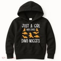 Just a Who Loves Dino Nuggets Merch Chicken Nuggets Kids Hoodie thumb 0
