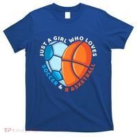 Just A Who Loves Soccer And Basketball Ball Gift T-Shirt thumb 0