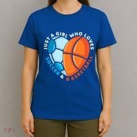 Just A Who Loves Soccer And Basketball Ball Gift T-Shirt thumb 4